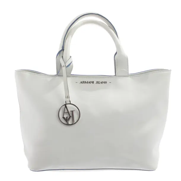 Shopper Bag, in White, Polyvinyl, Armani Jeans