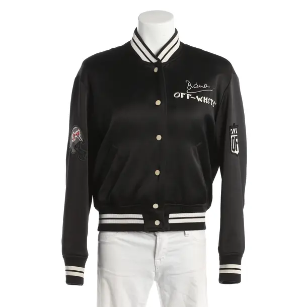 Mid-Season Jacket, in Black, Polyester, Off-White