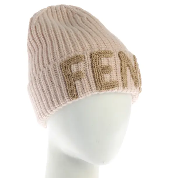 Mütze, in Hellrosa, Wolle, Fendi