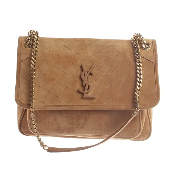 Schultertasche, in Hellbraun, Leder, Saint Laurent