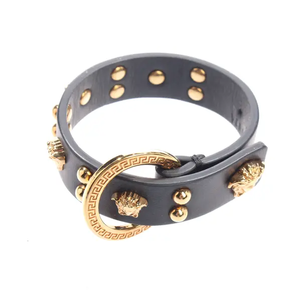 Bracelet, in Black, Leather, Versace