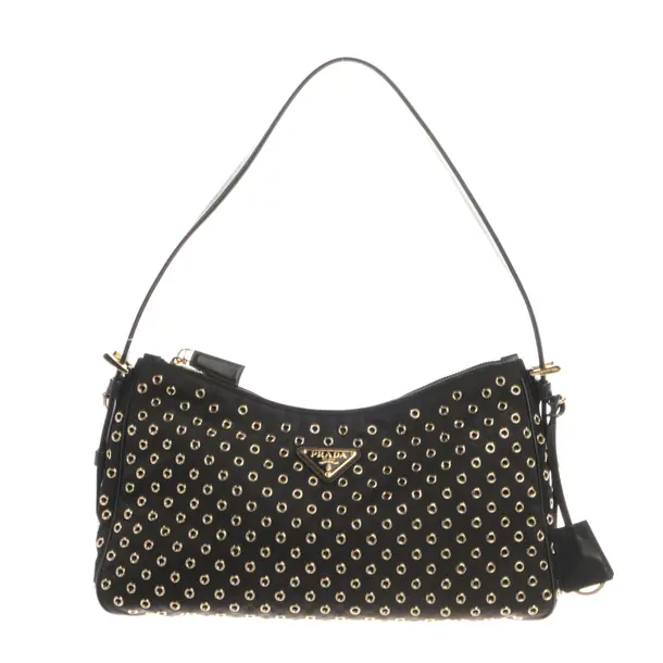 Schultertasche, in Schwarz, Polyamid, Prada
