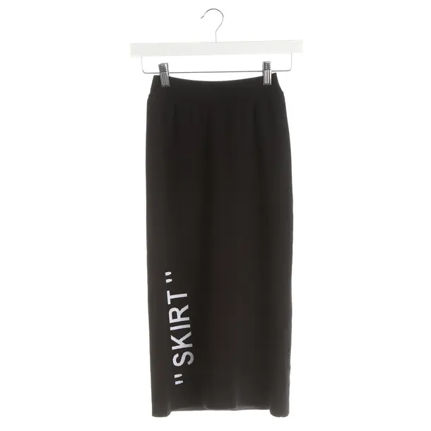 Skirt, in Black, Viscose, Off-White