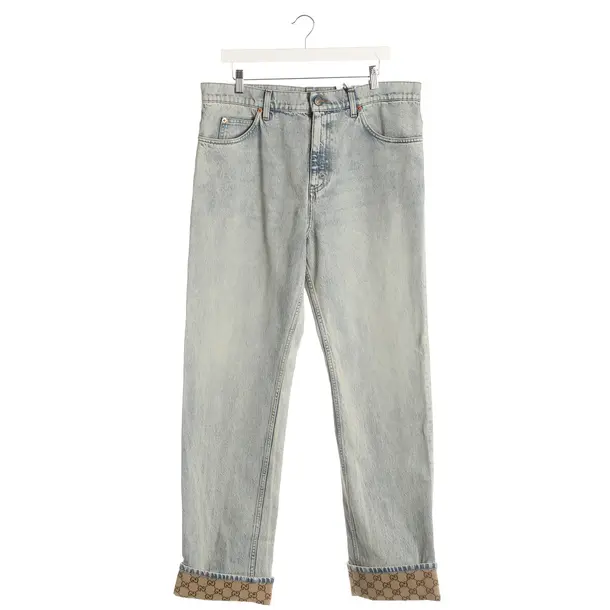 Jeans Straight Fit, in Hellblau, Baumwolle, Gucci