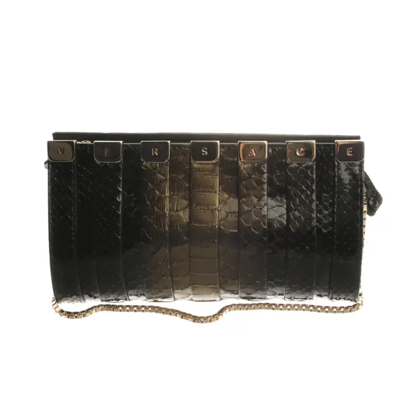 Shoulder Bag, in Black, Leather, Versace