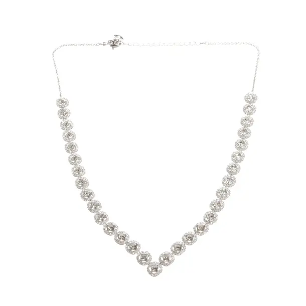 Halskette, in Silber, Metall (metallisch, metallisiert), Swarovski