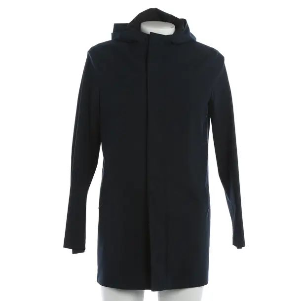 Mid-Season Jacket, in Navy, Polyester, Harris Wharf London