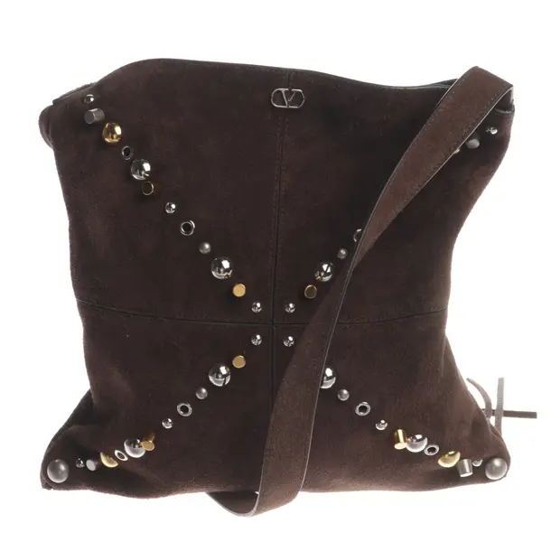 Shoulder Bag, in Dark Brown, Leather, Valentino