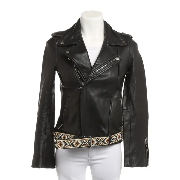 LeatherJacket, in Black, Leather, Maje