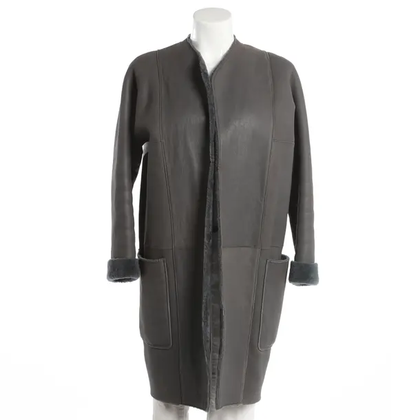 Lammfellmantel, in Grau, Leder, Vince