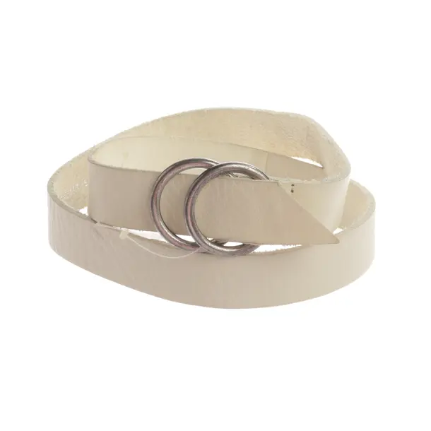 Belt, in Cream, Leather, Closed