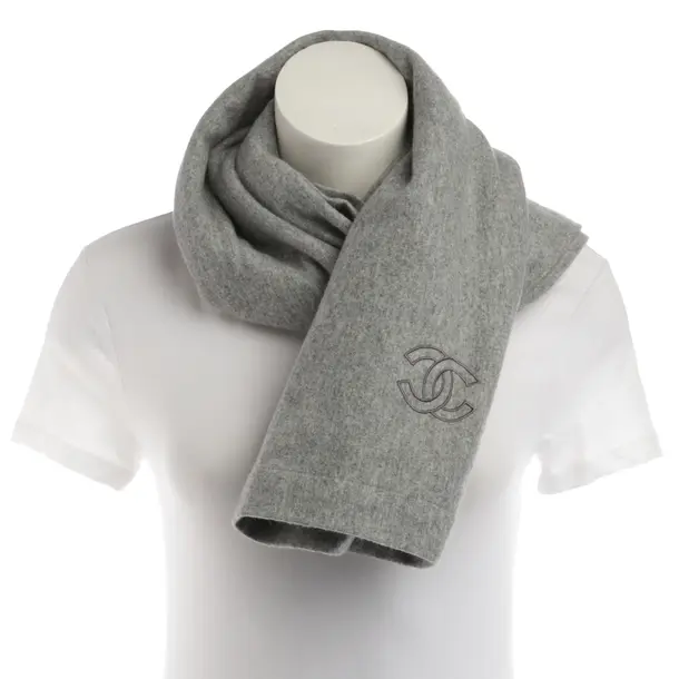 Scarf, in Gray, Cashmere, Chanel