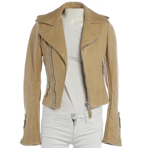 Giacca in pelle, in Beige, Pelle, Balenciaga