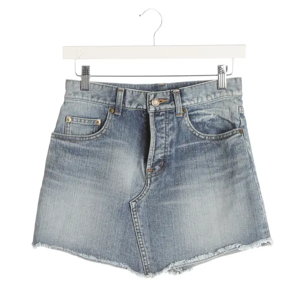 Rock, in Blau, Baumwolle, Saint Laurent