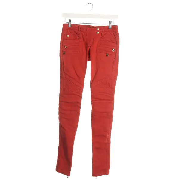 Skinny Jeans, in Red, Cotton, Balmain