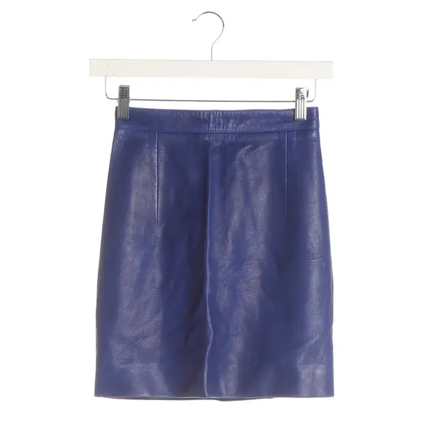 Skirt, in Blue, Leather, Balmain