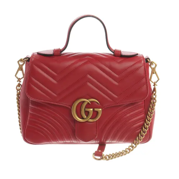 Handbag, in Red, Leather, Gucci