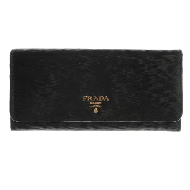 Geldbörse, in Schwarz, Leder, Prada