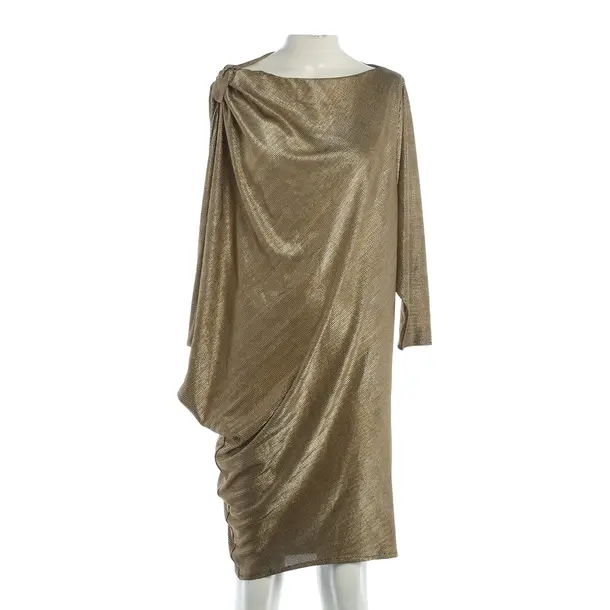 Cocktail Dress, in Gold, Polyester, Talbot Runhof