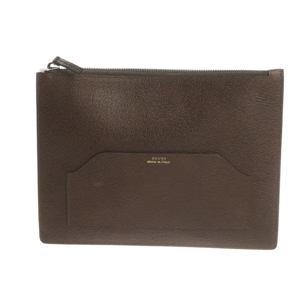 Clutch Bag, in Brown, Leather, Gucci
