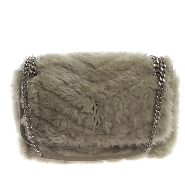 Schultertasche, in Hellgrau, Polyester, Saint Laurent