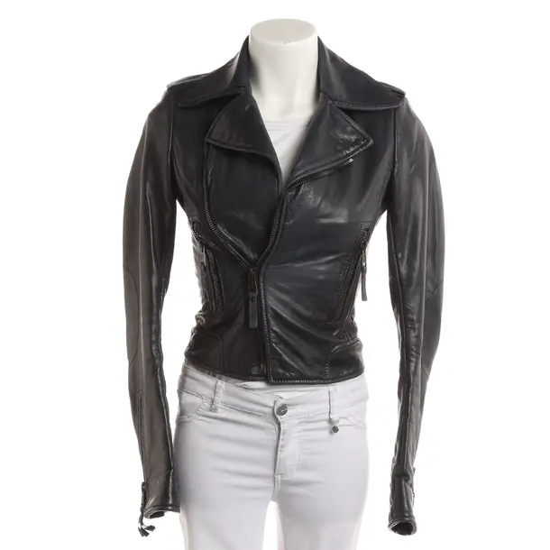 LeatherJacket, in Navy, Leather, Balenciaga