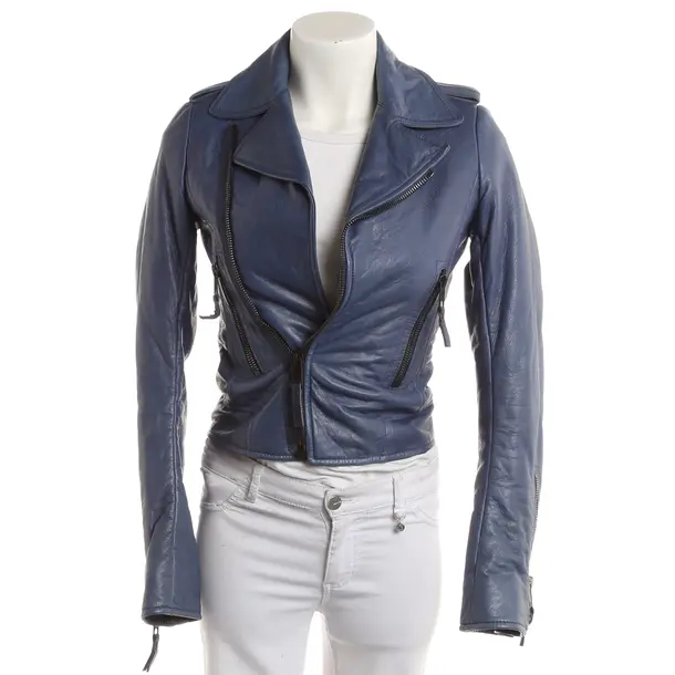 LeatherJacket, in Blue, Leather, Balenciaga