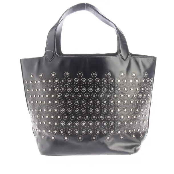 Shopper Bag, in Black, Leather, Alaia