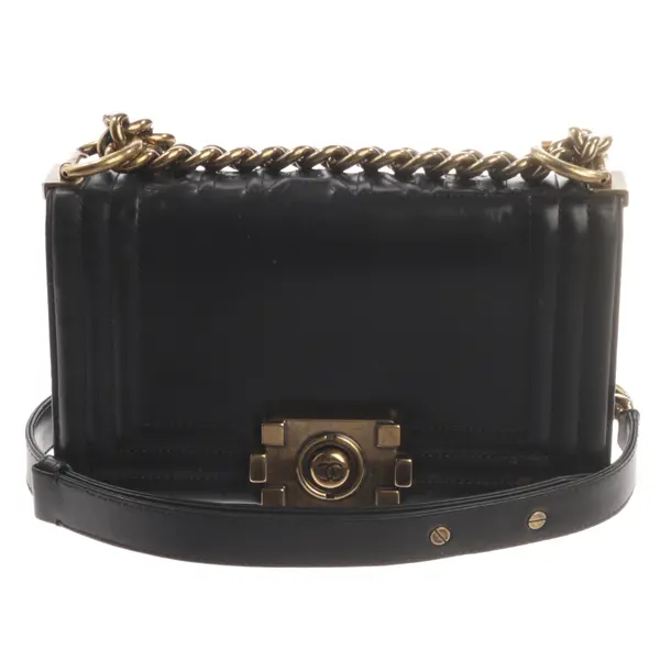 Shoulder Bag, in Black, Leather, Chanel
