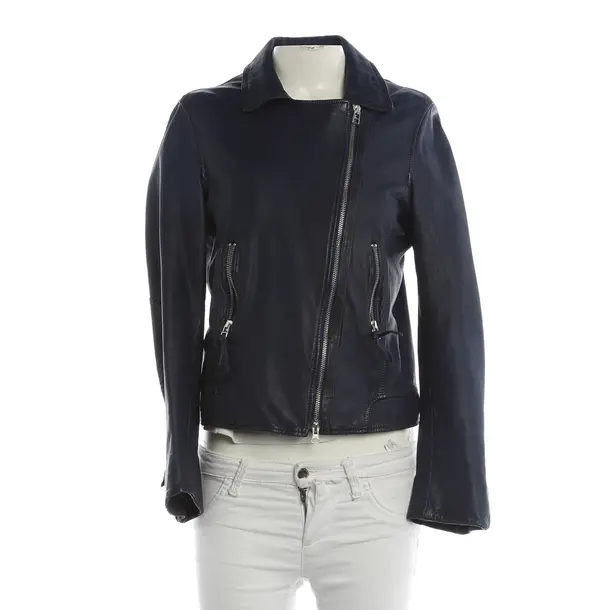 Lederjacke, in Navy, Leder, Rosa von Schmaus