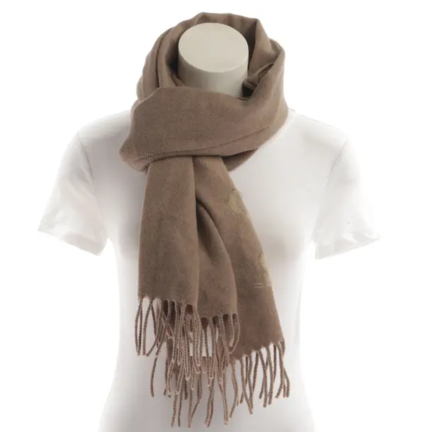 Scarf, in Light Brown, Wool, Closed