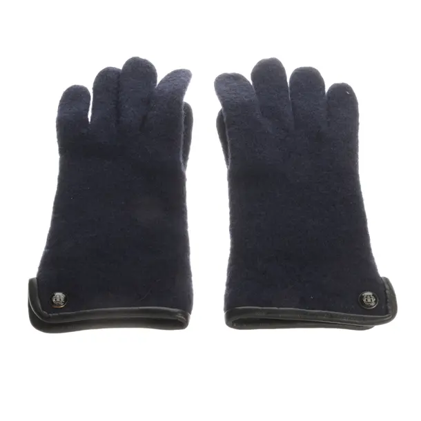 Leather Gloves, in Navy, Wool, Roeckl
