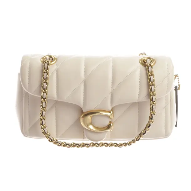 Schultertasche, in Beige, Leder, Coach