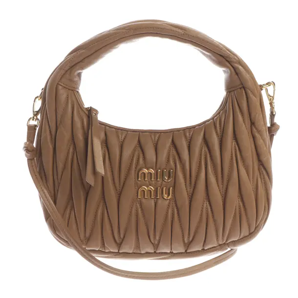 Handtasche, in Hellbraun, Leder, Miu Miu