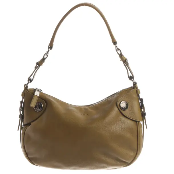 Shoulder Bag, in Olive Green, Leather, Prada