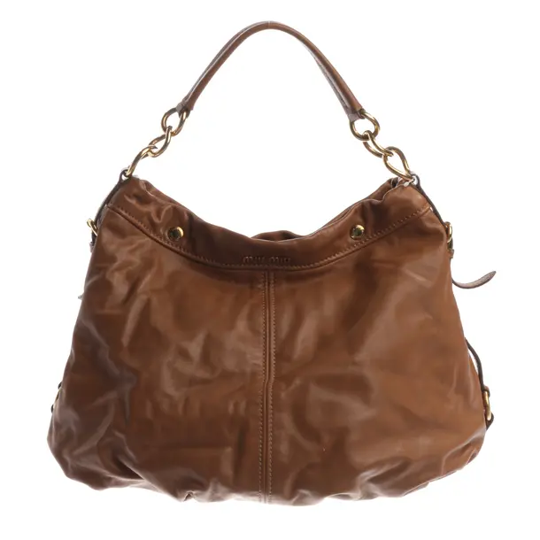 Shoulder Bag, in Light Brown, Leather, Miu Miu