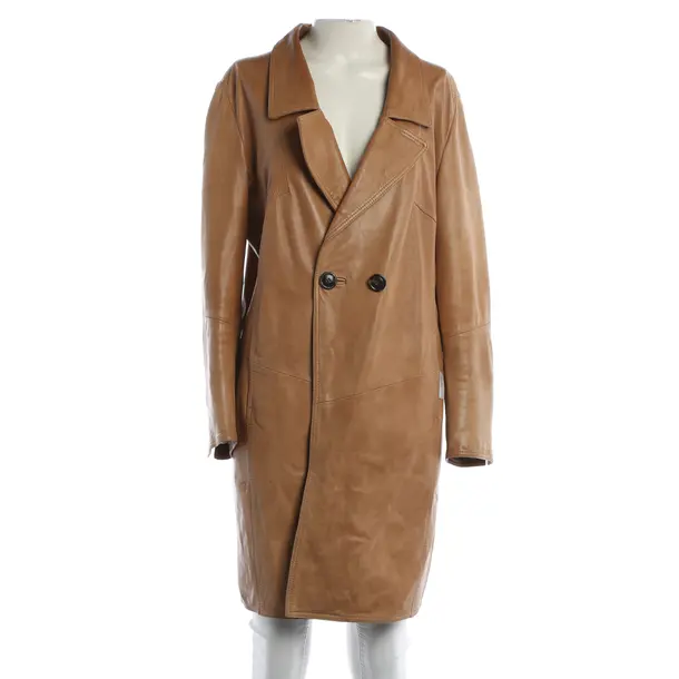 Leather Coat, in Light Brown, Leather, Marc Cain