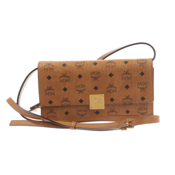 Abendtasche, in Hellbraun, Leder, MCM