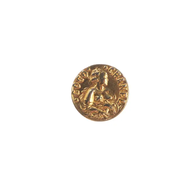 Button, in Gold, Metal (metallic, metallised), Chanel