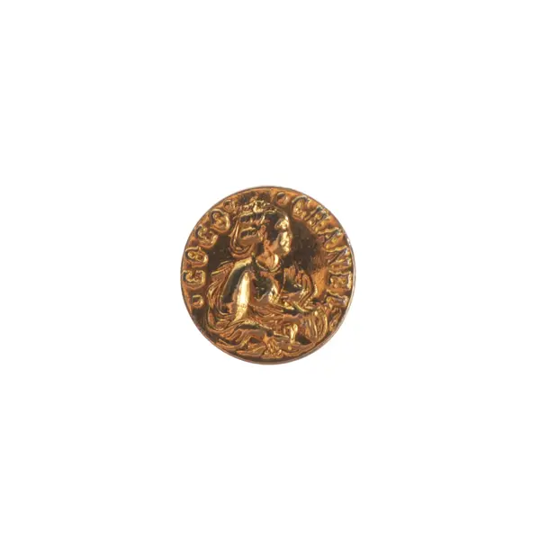 Knopf, in Gold, Metall (metallisch, metallisiert), Chanel