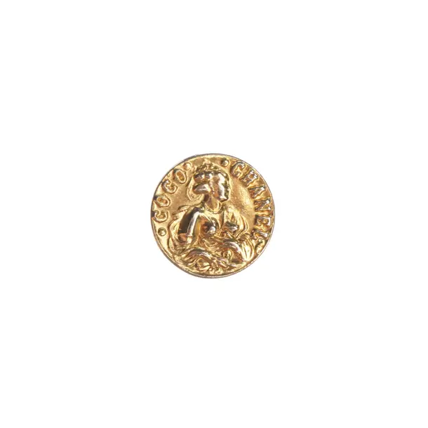 Button, in Gold, Metal (metallic, metallised), Chanel