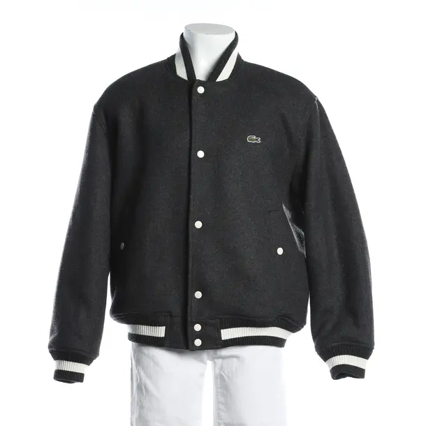 Bomber Jacket, in Gray, Wool, Lacoste