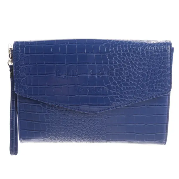 Clutch Bag, in Blue, Leather, Ted Baker