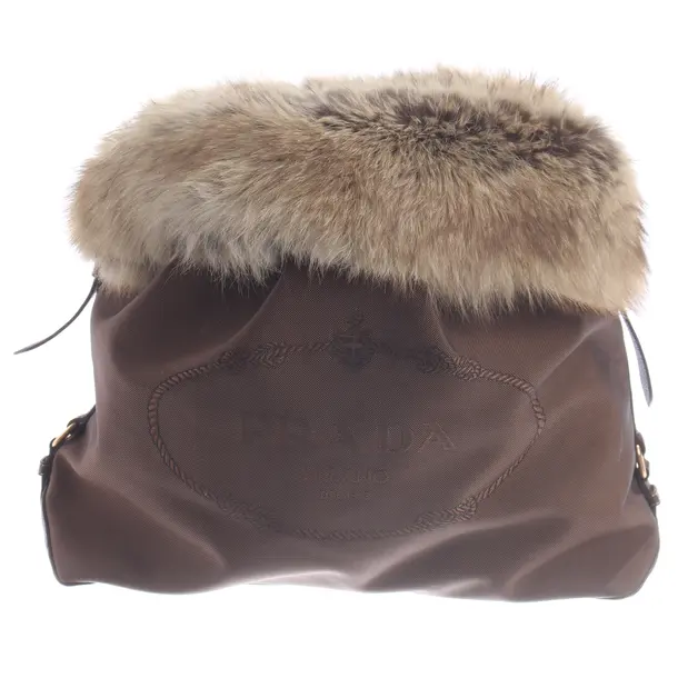 Shoulder Bag, in Brown, Leather, Prada