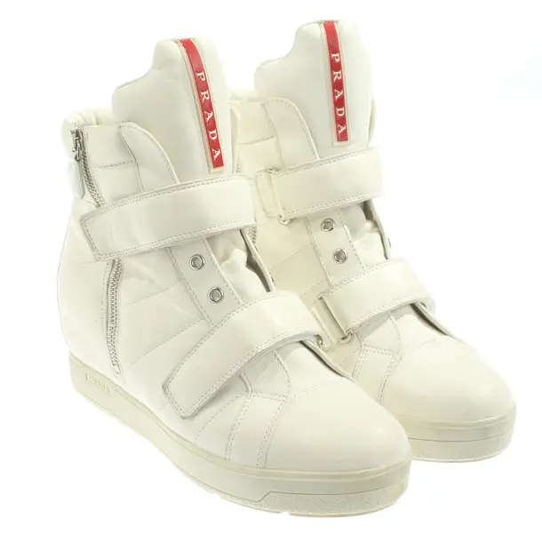 High-Top Sneaker, in Weiß, Prada Linea Rossa