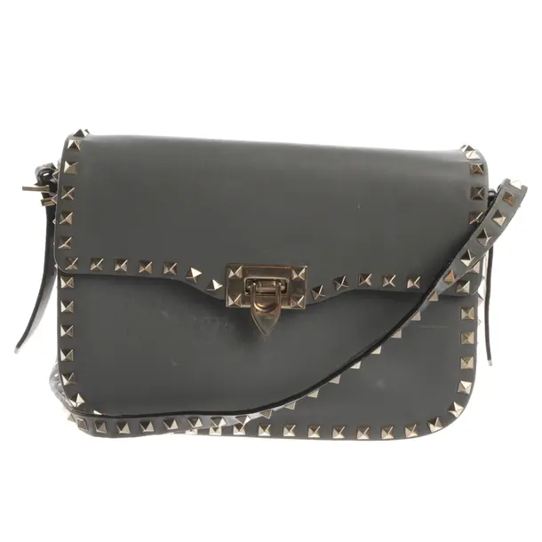 Shoulder Bag, in Gray, Leather, Valentino