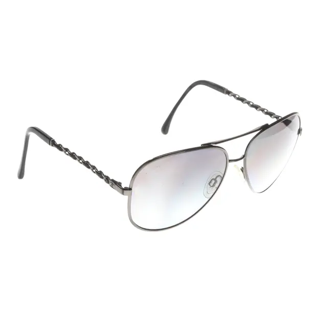 Sonnenbrille, in Silber, Kunststoff / Naturmaterial, Chanel