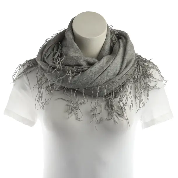 Scarf, in Light Gray, Cashmere, Brunello Cucinelli