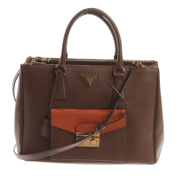 Handbag, in Brown, Leather, Prada