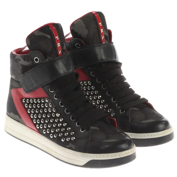 High-Top Sneakers, in Multicolored, Prada Linea Rossa